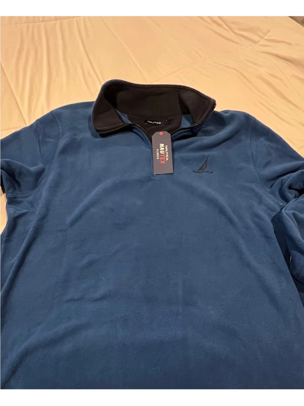 Nautica Navy Blue Quarter-Zip Fleece Pullover